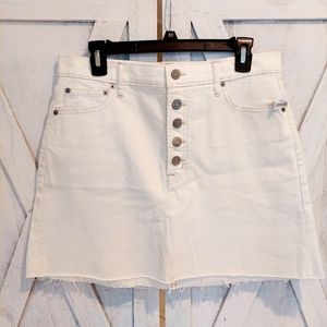 NWOT Winter White Denim Mini Skirt